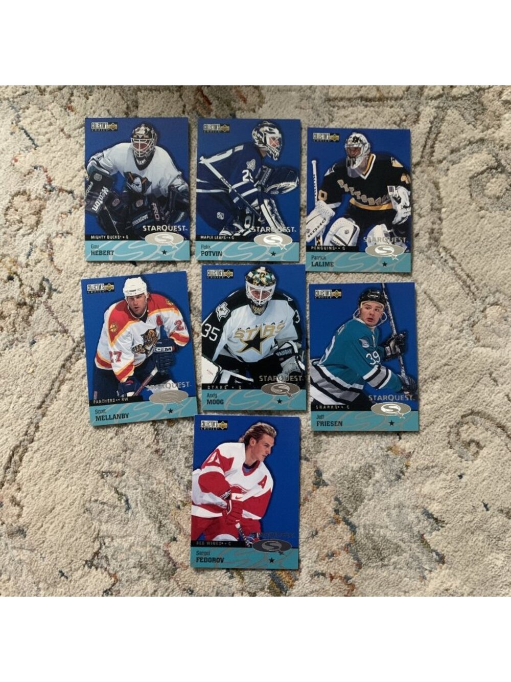 Lot Of 7 1997-98 Collectors Choice Starquest Fedorov Potvin Moog Hebert Mellanby